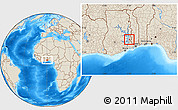 Shaded Relief Location Map of Kpandu