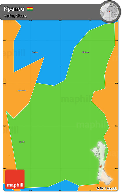 Political Simple Map of Kpandu