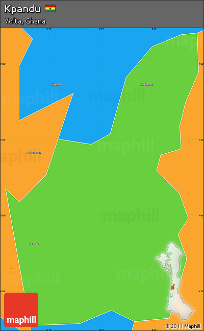 Political Simple Map of Kpandu