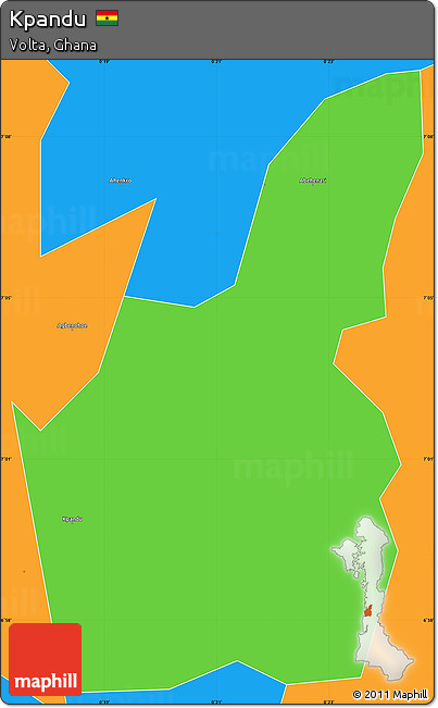 Political Simple Map of Kpandu