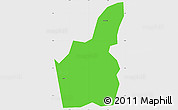 Political Simple Map of Kpandu, single color outside