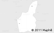 Silver Style Simple Map of Kpandu, single color outside