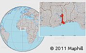 Gray Location Map of Volta