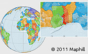 Political Location Map of Volta