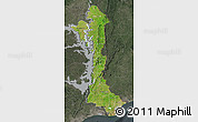 Satellite Map of Volta, darken, semi-desaturated