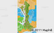 Satellite Map of Volta, political shades outside