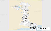 Classic Style Panoramic Map of Volta, single color outside