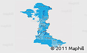 Political Shades Panoramic Map of Volta, cropped outside