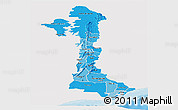 Political Shades Panoramic Map of Volta, single color outside