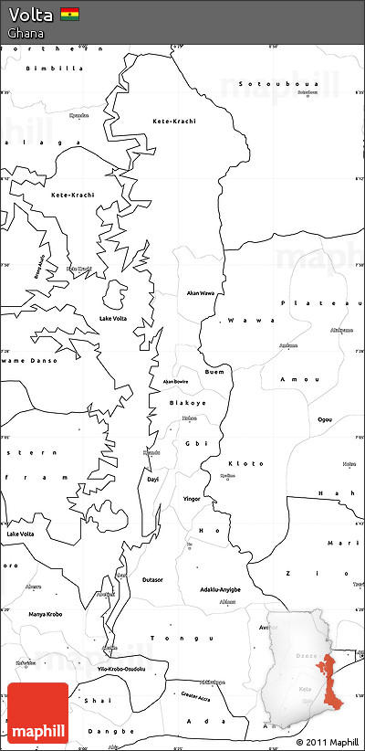 Blank Simple Map of Volta