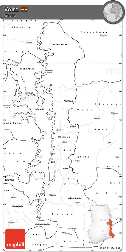 Blank Simple Map of Volta