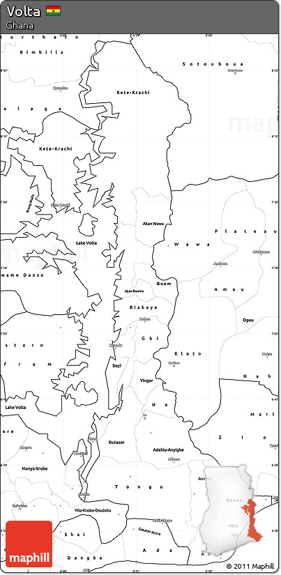 Blank Simple Map of Volta