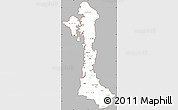 Gray Simple Map of Volta, cropped outside