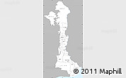 Gray Simple Map of Volta, single color outside