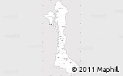 Silver Style Simple Map of Volta, cropped outside