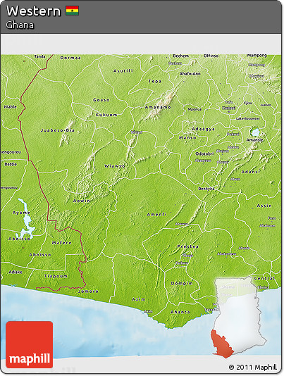 Physical 3D Map of Western