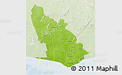 Physical 3D Map of Western, lighten