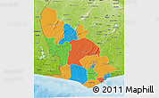 Political 3D Map of Western, physical outside