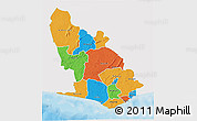 Political 3D Map of Western, single color outside