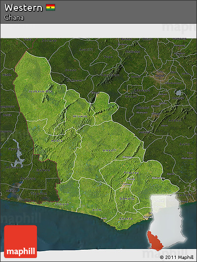 Satellite 3D Map of Western, darken