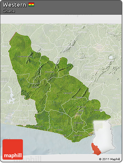 Satellite 3D Map of Western, lighten