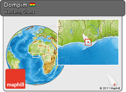 Physical Location Map of Dompim, highlighted parent region