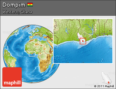 Physical Location Map of Dompim, highlighted parent region