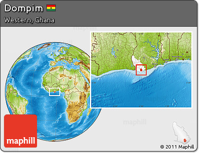 Physical Location Map of Dompim, highlighted parent region