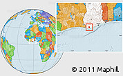Political Location Map of Dompim, highlighted country