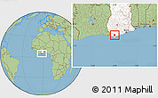 Savanna Style Location Map of Dompim, highlighted country
