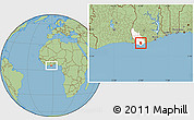 Savanna Style Location Map of Dompim, highlighted parent region