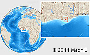 Shaded Relief Location Map of Dompim