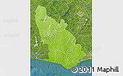 Physical Map of Western, satellite outside