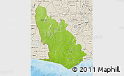 Physical Map of Western, shaded relief outside