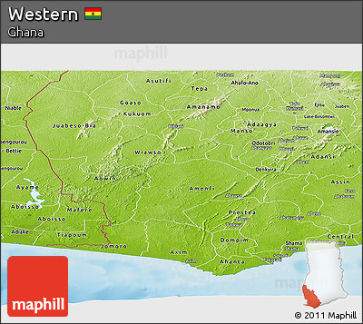 Physical Panoramic Map of Western