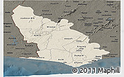 Shaded Relief Panoramic Map of Western, darken