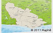 Shaded Relief Panoramic Map of Western, physical outside