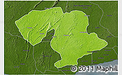 Physical 3D Map of Prestea, darken