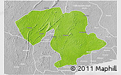Physical 3D Map of Prestea, lighten, desaturated