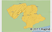Savanna Style 3D Map of Prestea, single color outside