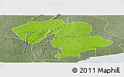 Physical Panoramic Map of Prestea, semi-desaturated