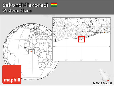 Blank Location Map of Sekondi-Takoradi, highlighted parent region