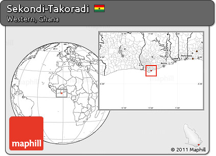 Blank Location Map of Sekondi-Takoradi, highlighted parent region