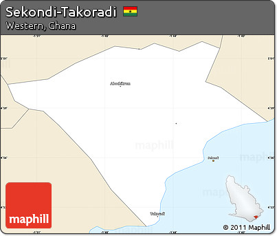 Classic Style Simple Map of Sekondi-Takoradi