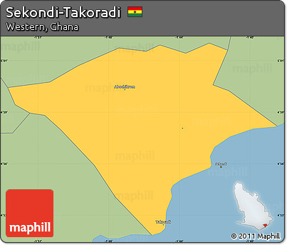 Savanna Style Simple Map of Sekondi-Takoradi