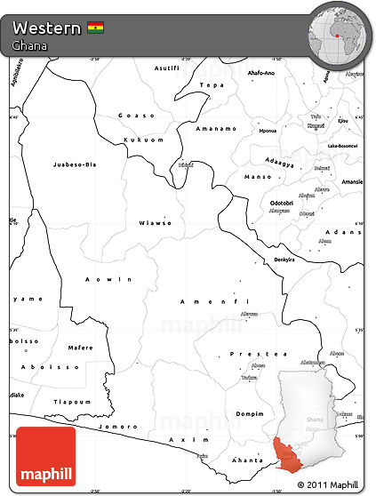 Blank Simple Map of Western
