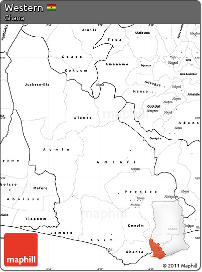 Blank Simple Map of Western