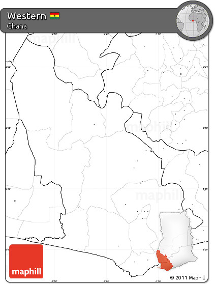 Blank Simple Map of Western, no labels