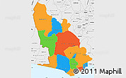 Political Simple Map of Western, single color outside, borders and labels