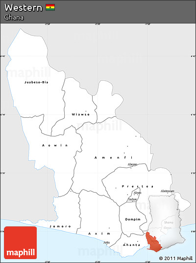 Silver Style Simple Map of Western, single color outside